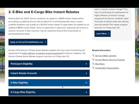 Denver eBikes rebate tutorial
