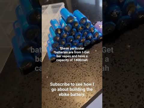 I-Get Bar vape reclaimed 1400mah lipo batteries for custom E-Bike battery build.