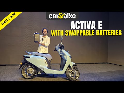 Activa goes ELECTRIC ⚡️ Honda Activa e: with SWAPPABLE batteries for India | First Look