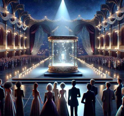 A high-definition, lifelike illustration of a magical showcase event unfolding. The venue is adorned with sparkling lights against the night sky, giving an enchanting ambiance. On a grand stage, stands a shiny glass case under a single spotlight, housing the latest magical innovations that were unveiled that night. Curious spectators of diverse descents and genders, dressed in elegant attire are eagerly witnessing the event, their eyes full of wonder. The excitement is palpable, the air charged with anticipation as the crowd awaits to explore these novel magical wonders.